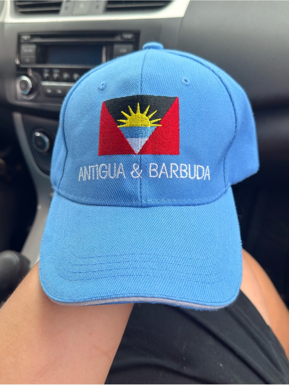 Antigua & Barbuda Embroidered Light Blue Baseball Cap
